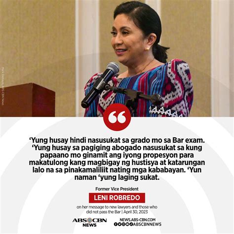 leni robredo bar exam|Former VP Robredo has this message to new lawyers .